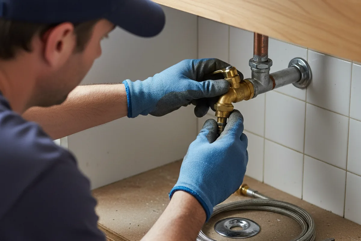 Shutoff valve and fitting work during Burst Pipe Repair in Los Osos